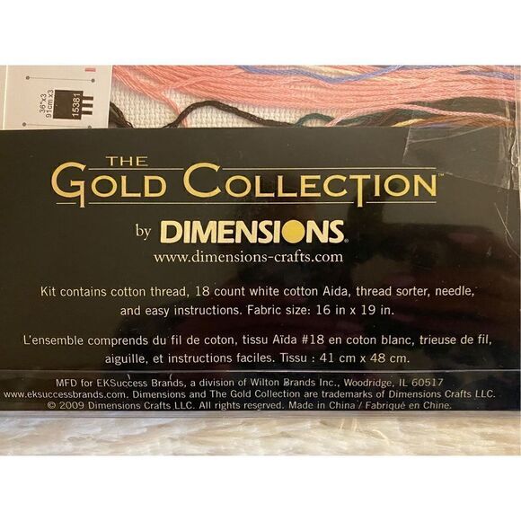 NEW Dimensions 12”X15” Peonies & Delphiniums Flower Cross Stitch Kit - Picture 6 of 7